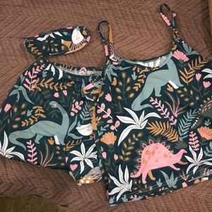 SHEIN Dinosaur PJ set + sleeping mask